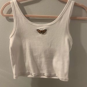 butterfly patch croped tank